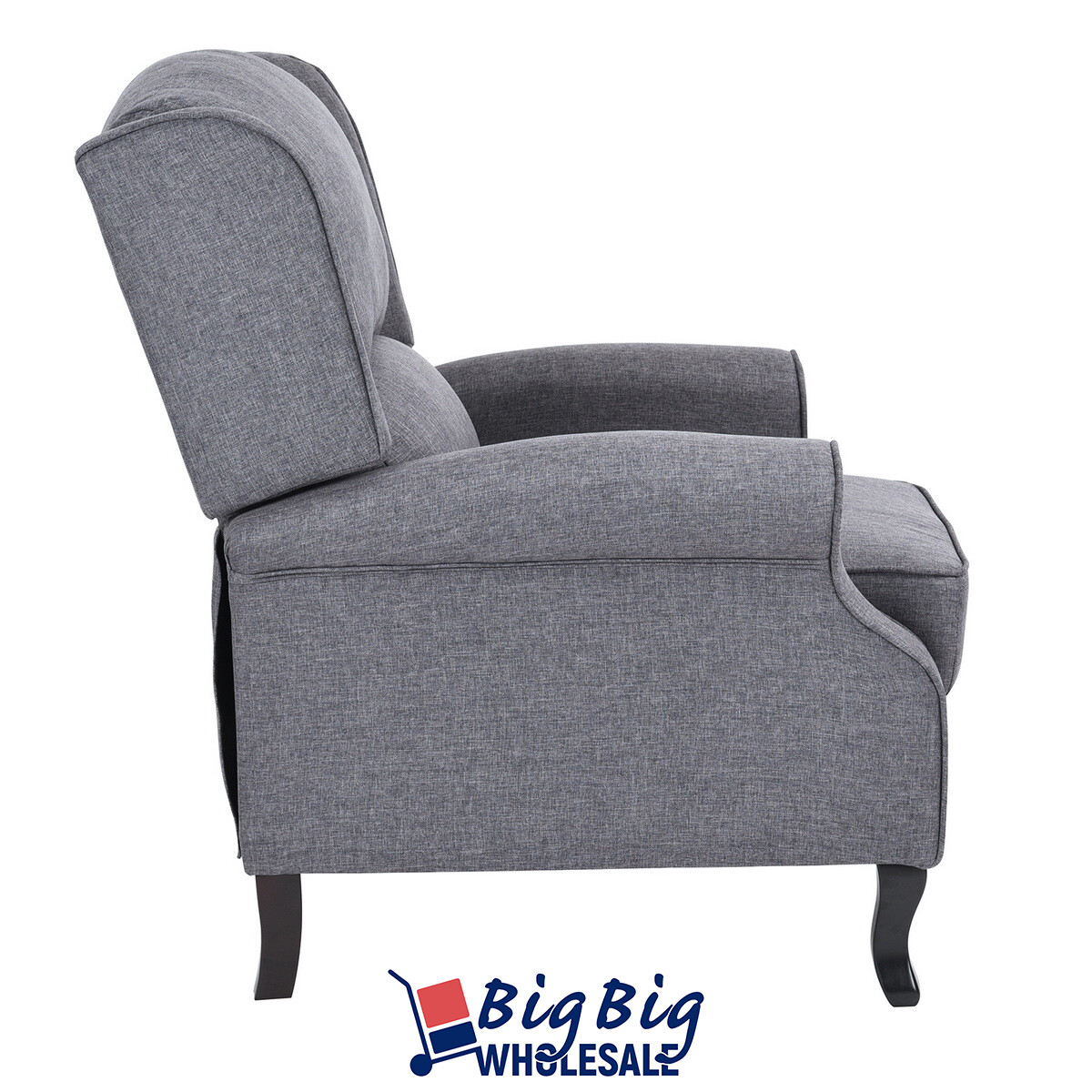 Fabric Recliner Chair Lounge Single Armchair Manual Push Back Living Room Couch