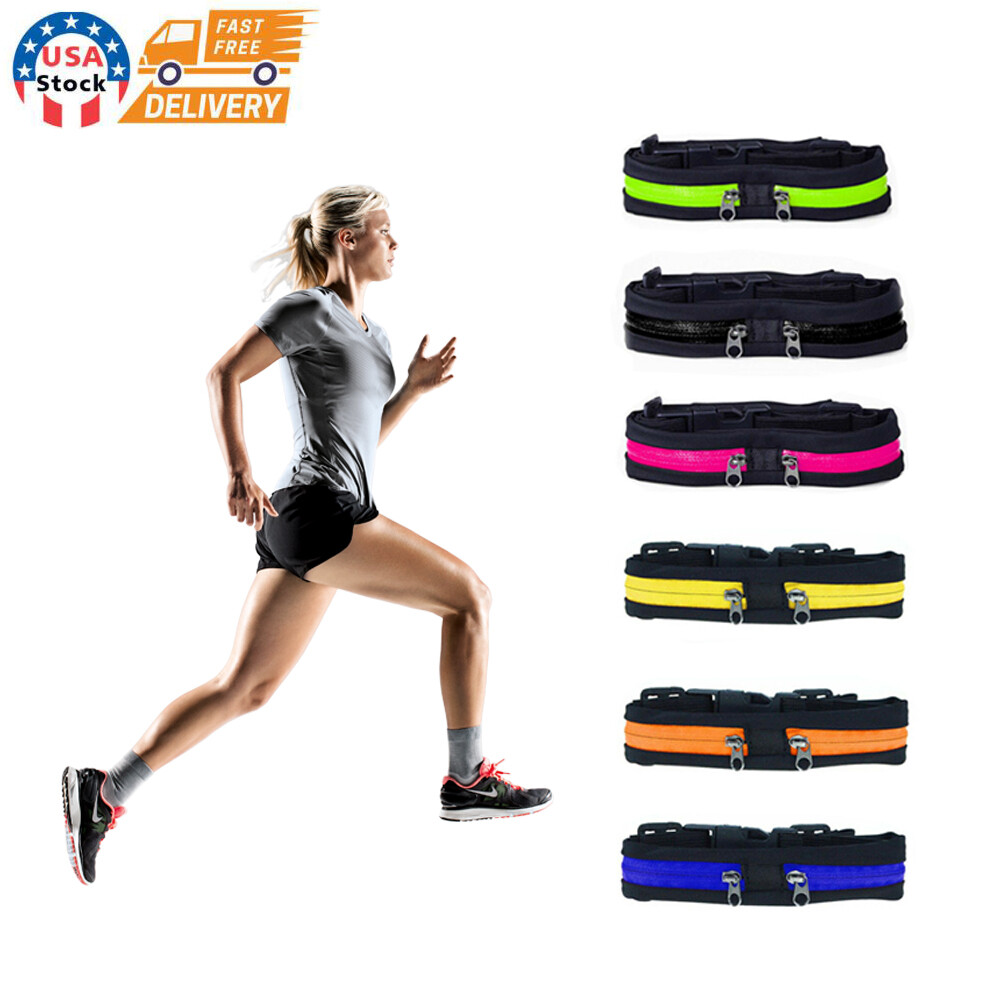 Gym Fitness Sport Runner Waist Bum Bag Running Jogging Belt Pouch Zip Fanny Pack