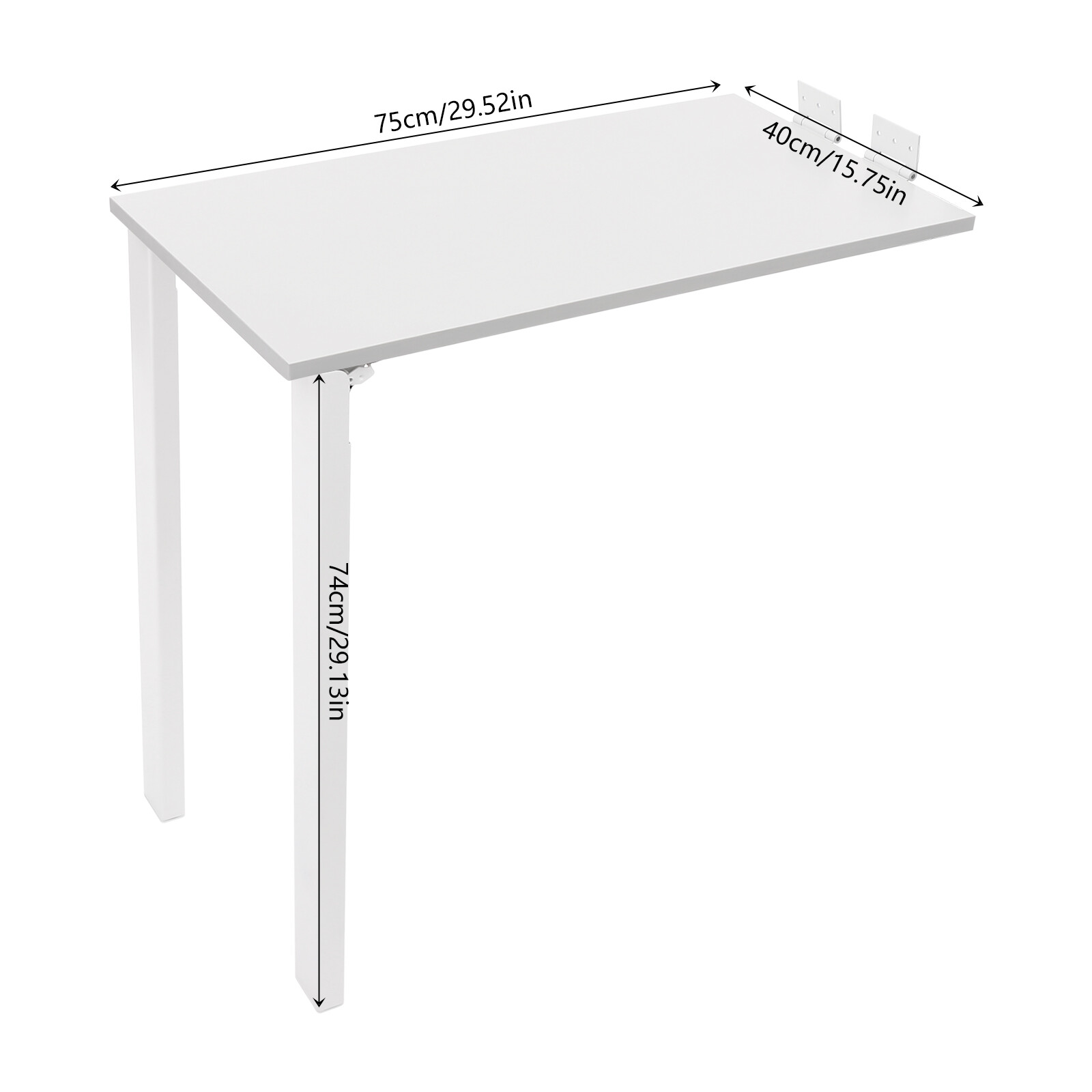 New L-Shape Modern Wall Mounted Foldable Table Wood Folding Dining Table White