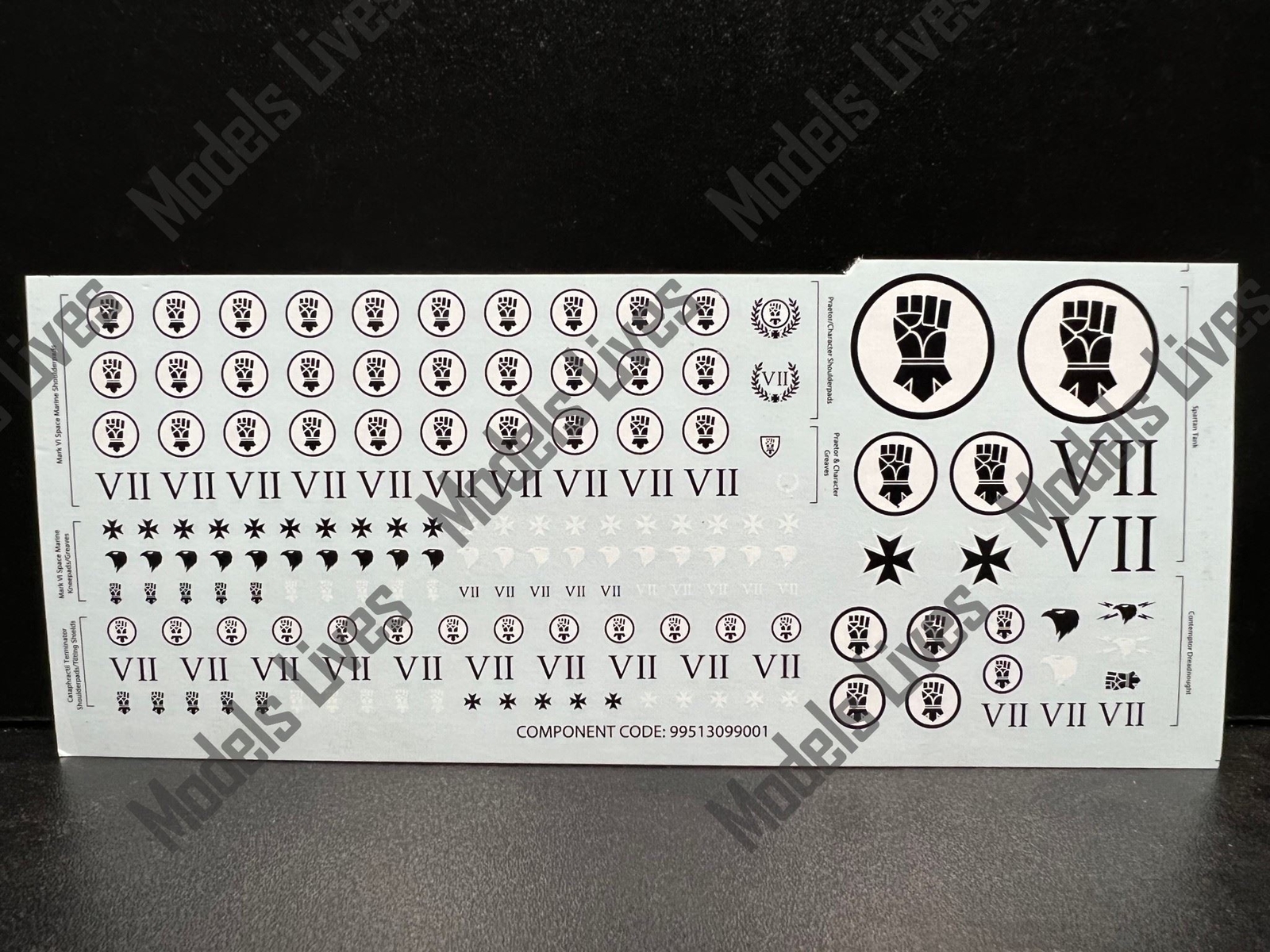 Warhammer 30k 40k Transfer Sheet Legion Imperial Fist Space Marine