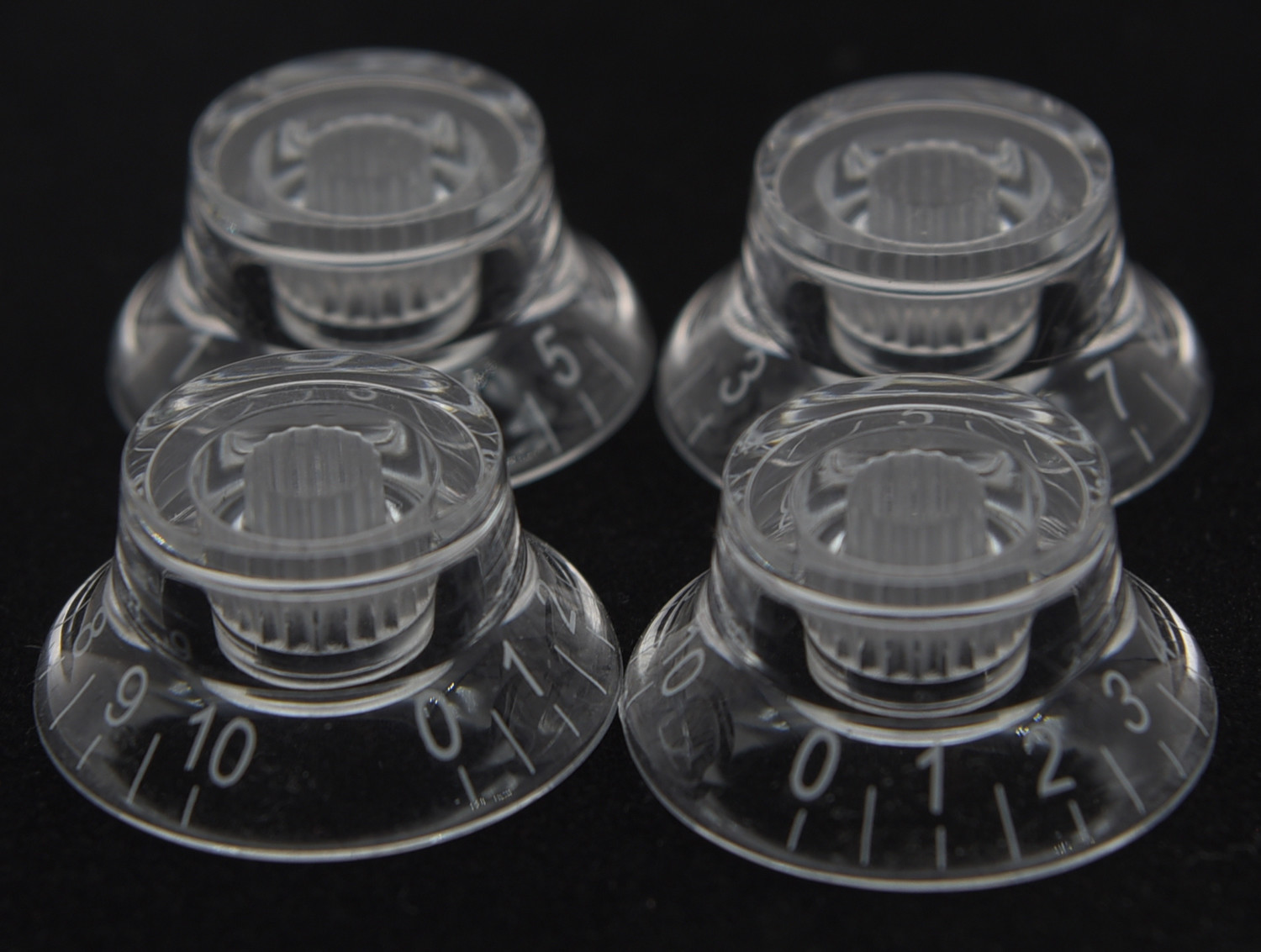 Clear/Transparent LP Bell Knobs Top Hat Knobs White Number for Gibson Les Paul