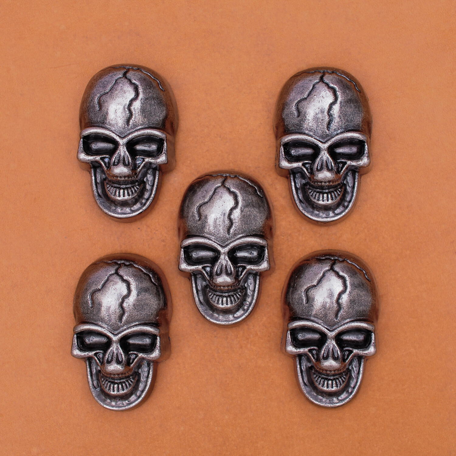 38X24MM 10pcs ANTIQUE SILVER Punk Rock Biker SKULL CONCHOS for Leathercraft BELT