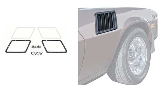 1978-79 Camaro Z28; Fender Louver Mounting Hardware Set; Air Extractor