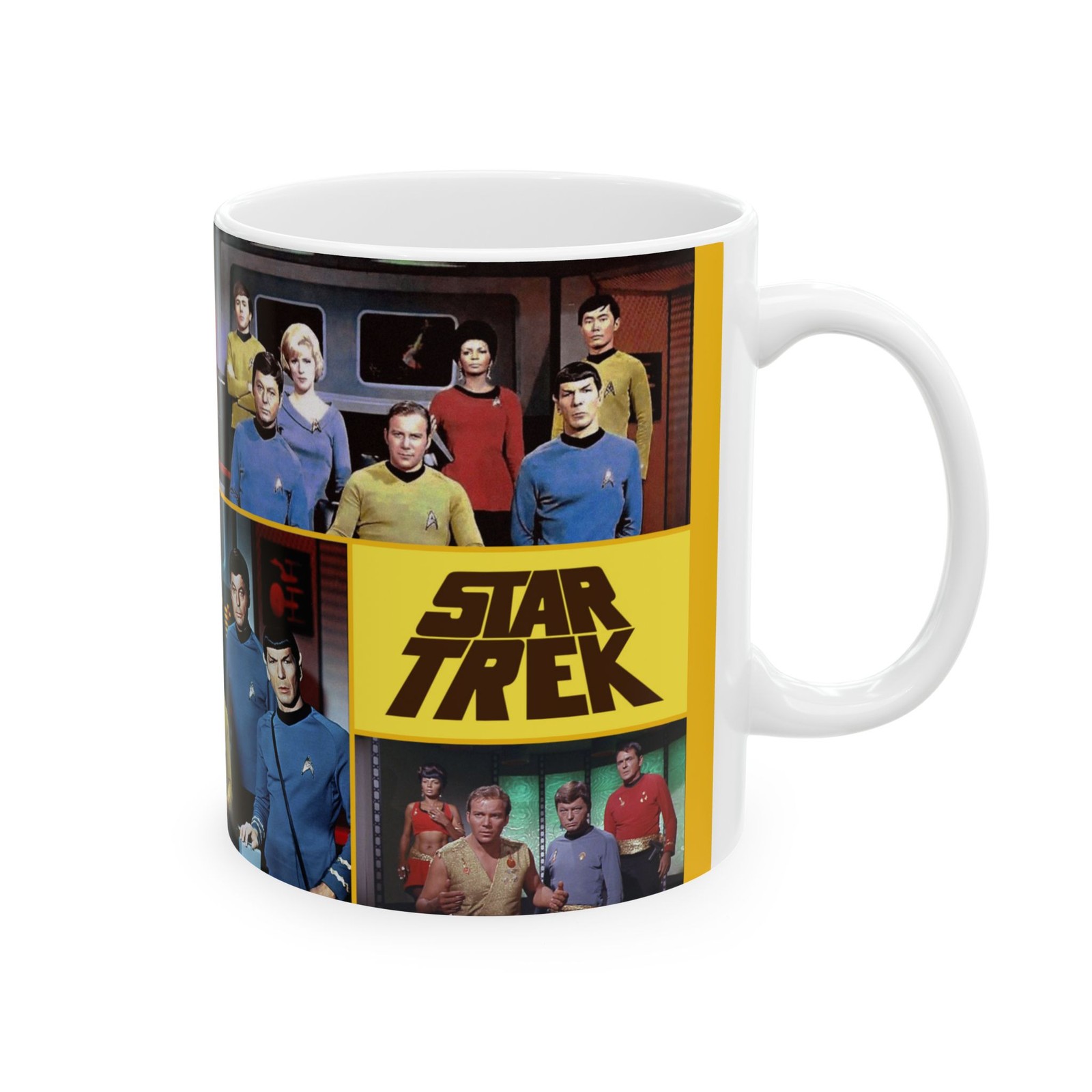 Star Trek Original Series Ceramic Mug 11oz, Captain Kirk, Mr. Spock, Shatner