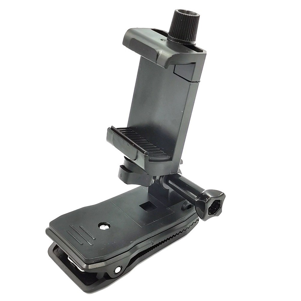 Black ABS Backpack Strap Mount for Action Camera and Cellphone Holder
