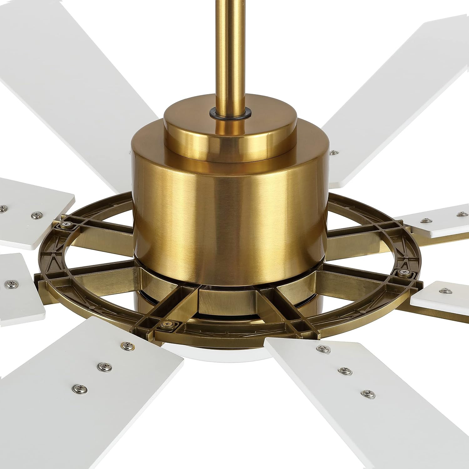 60" Gold & White DC Ceiling Fan with Lights & Remote, 6-Speed Motor