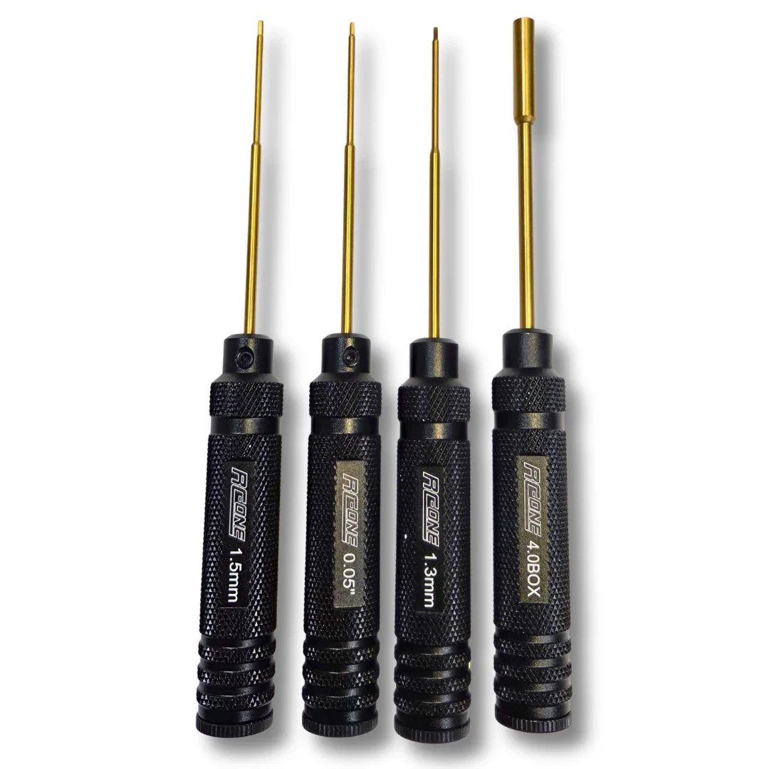 RC ONE Black Wrench Set for SCX24/AX24 Hex 0.05", 1.3mm, 1.5mm, Box 4mm RCO4235