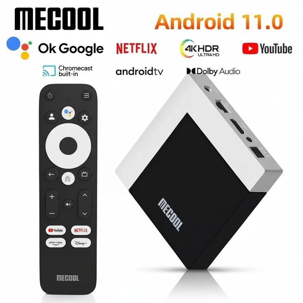 MECOOL KM7 PLUS Android 11 TV Box Google TV Netflix Certified 4K 2GB 16GB WiFi
