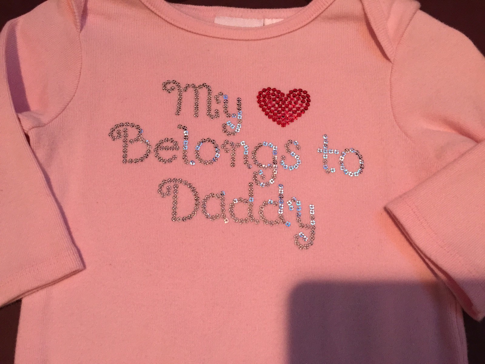 My Heart Belongs To Daddy Valentines Fathers Day Girls 12 Mos Long Sleeve Shirt