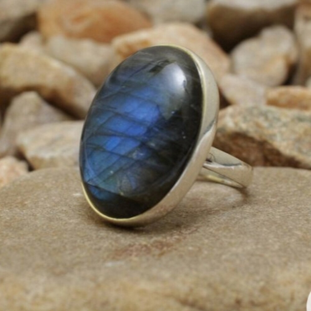 Labradorite Gemstone 925 Sterling Silver Best Ring Valentine Day Gift C-440
