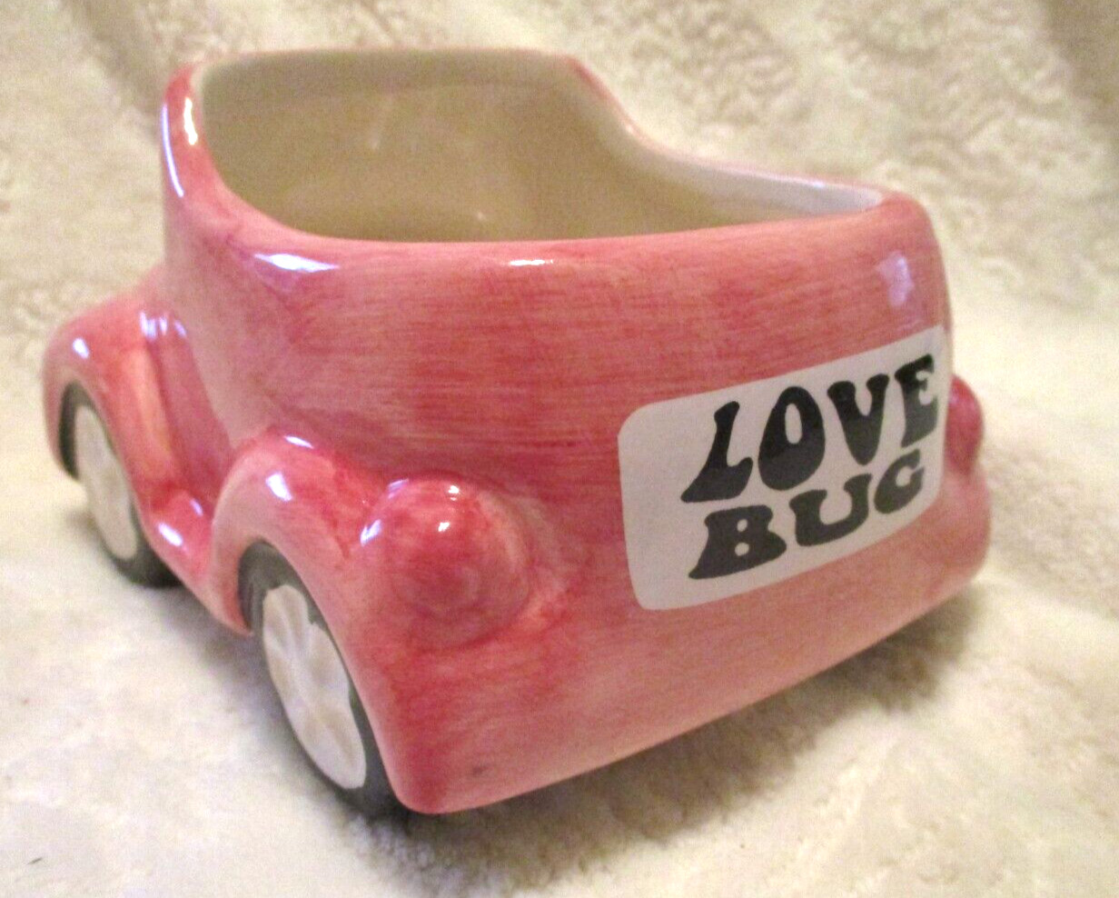 Ceramic~Love Bug Pink Vase/Small Planter~NEW~Never Used