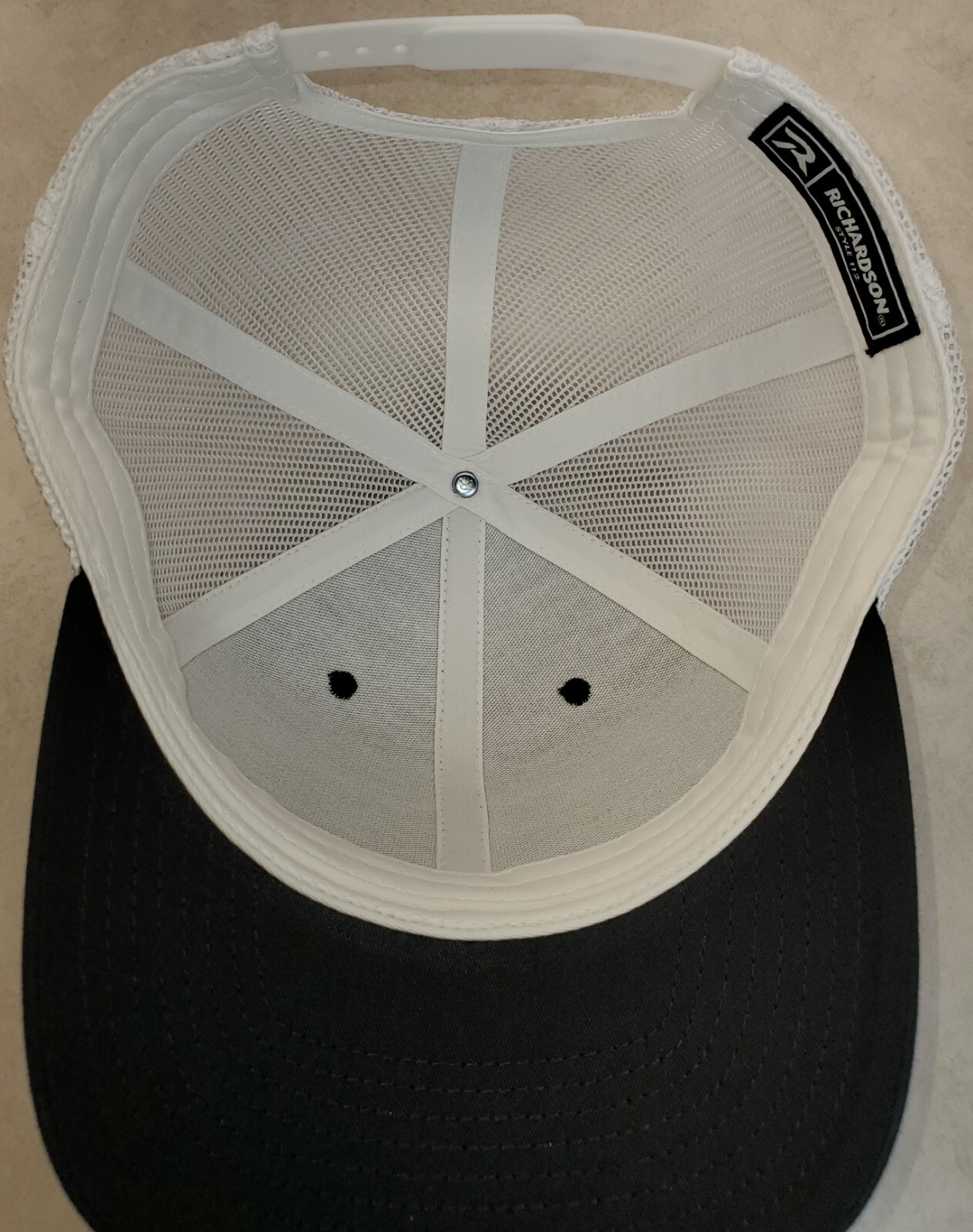 HD Wing Patch on Richardson 112 Trucker Hat Snapback Black/White