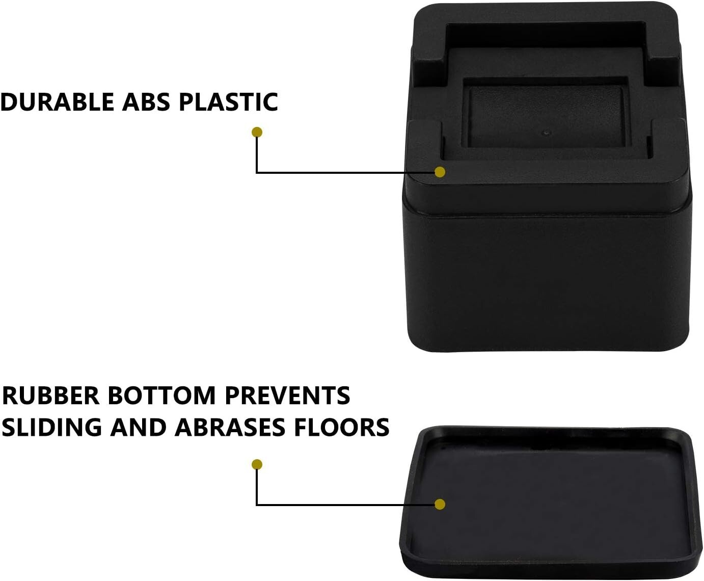 8 Pack of Adjustable Square Bed Risers - Enhance Storage & Accessibility