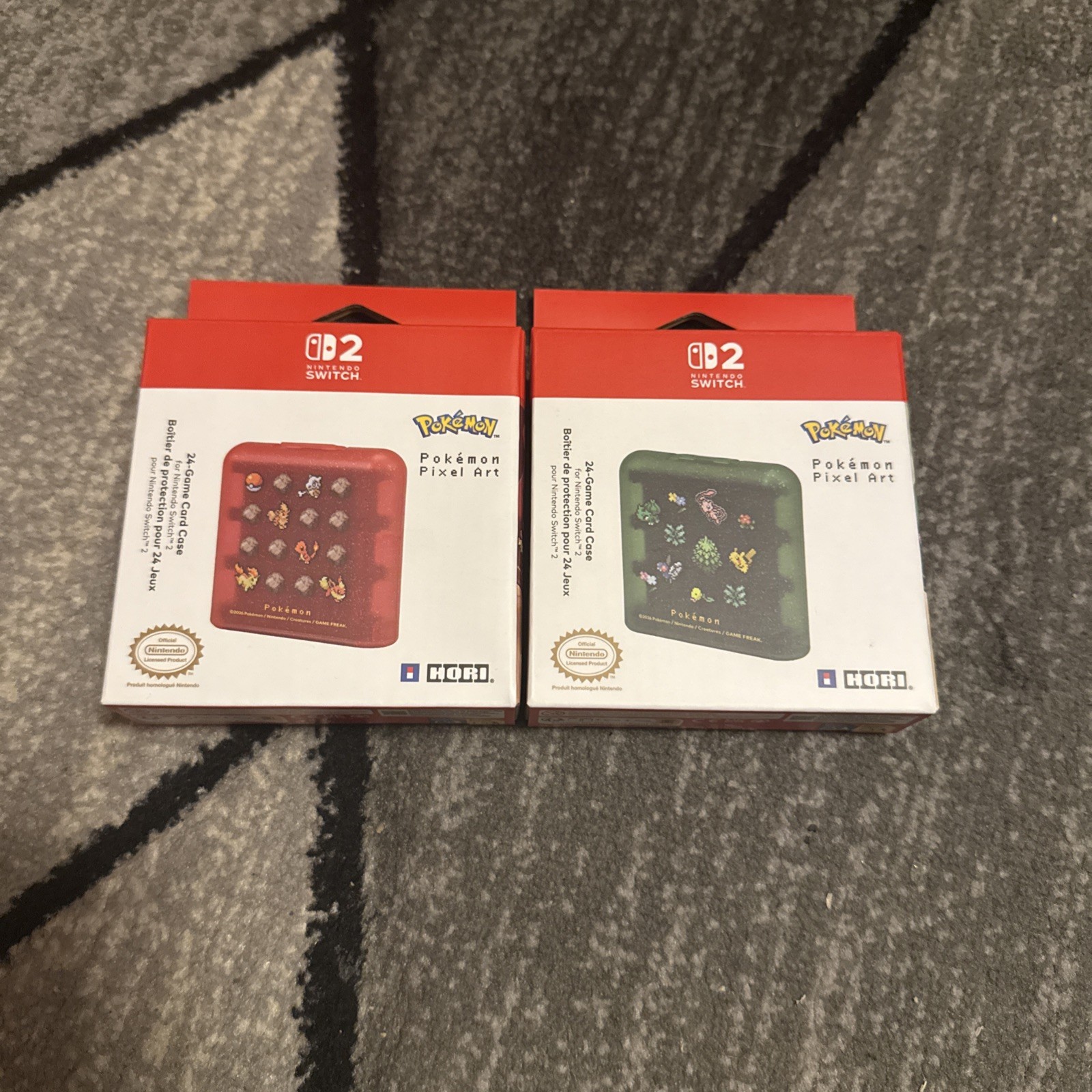 HORI 24-Game Card Case for Nintendo Switch 2 Pokemon Pixel Art Green & Red New