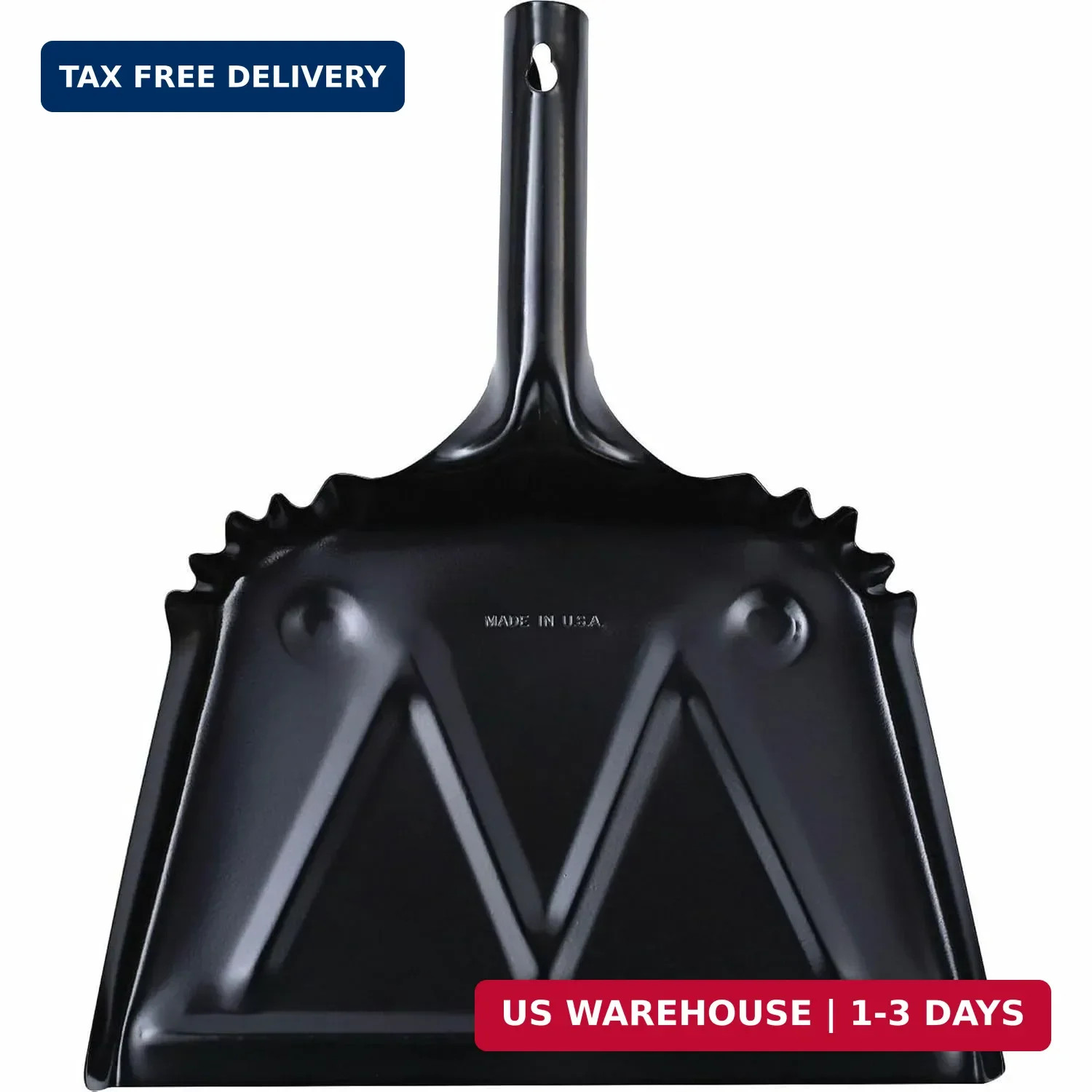 Genuine Joe Heavy-Duty Black Metal Dustpan, 12"