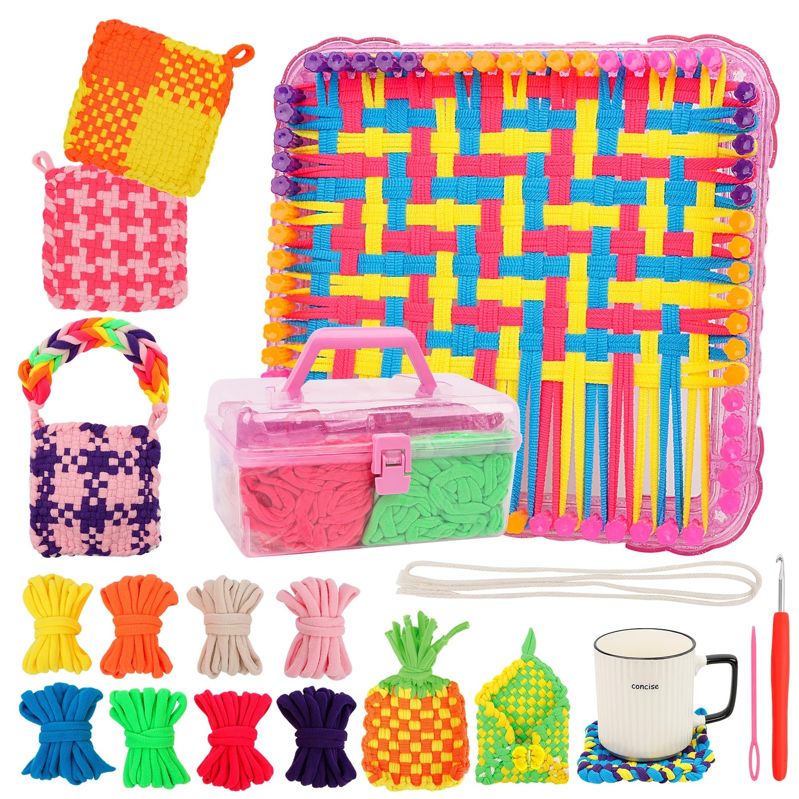 Weaving Loom Kit Toys Crafts Arts and Crafts for Girls Ages 6-8-12 Potholder ...