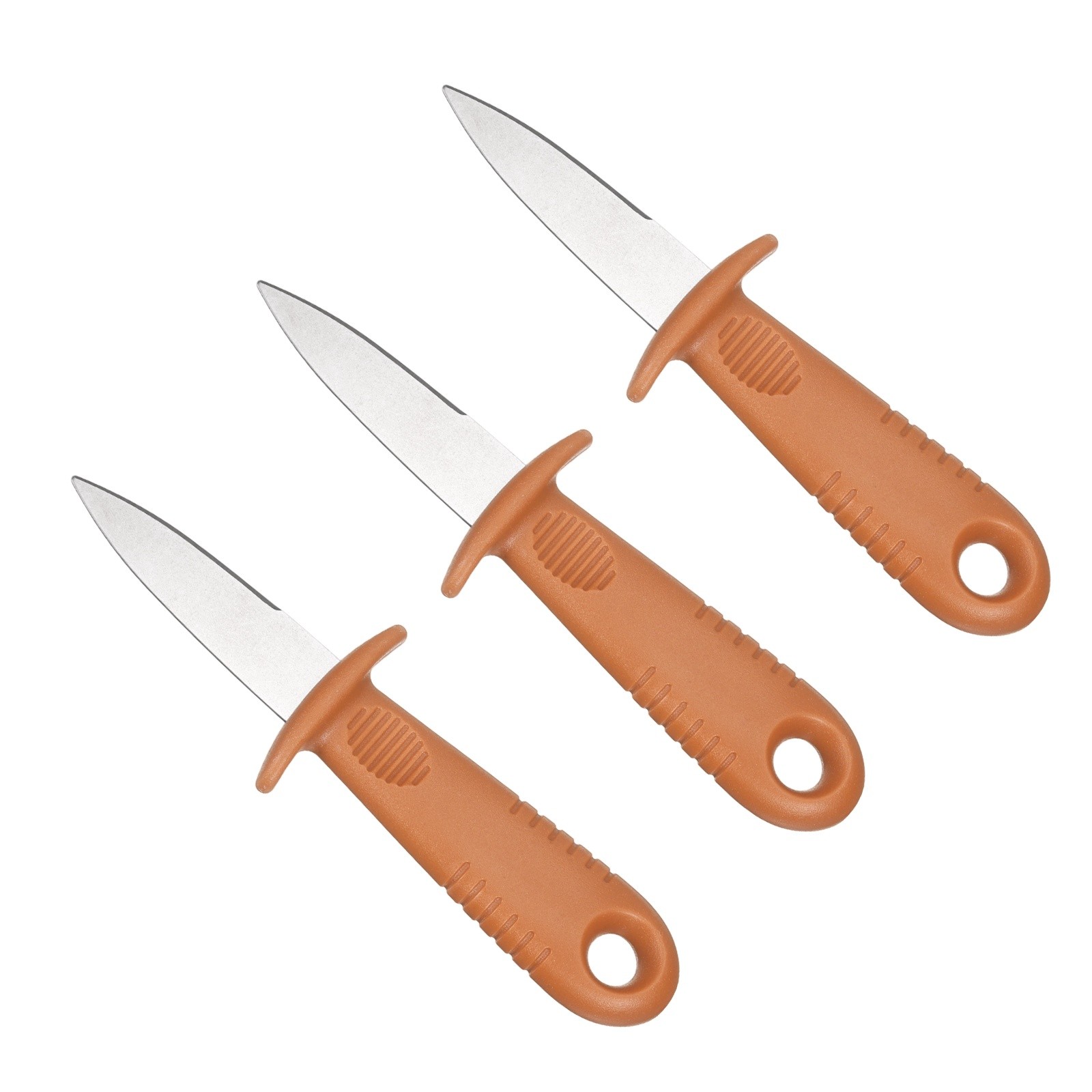 3 Pcs Stainless Steel Oyster Shucking Knife, Oyster Shucking, Orange