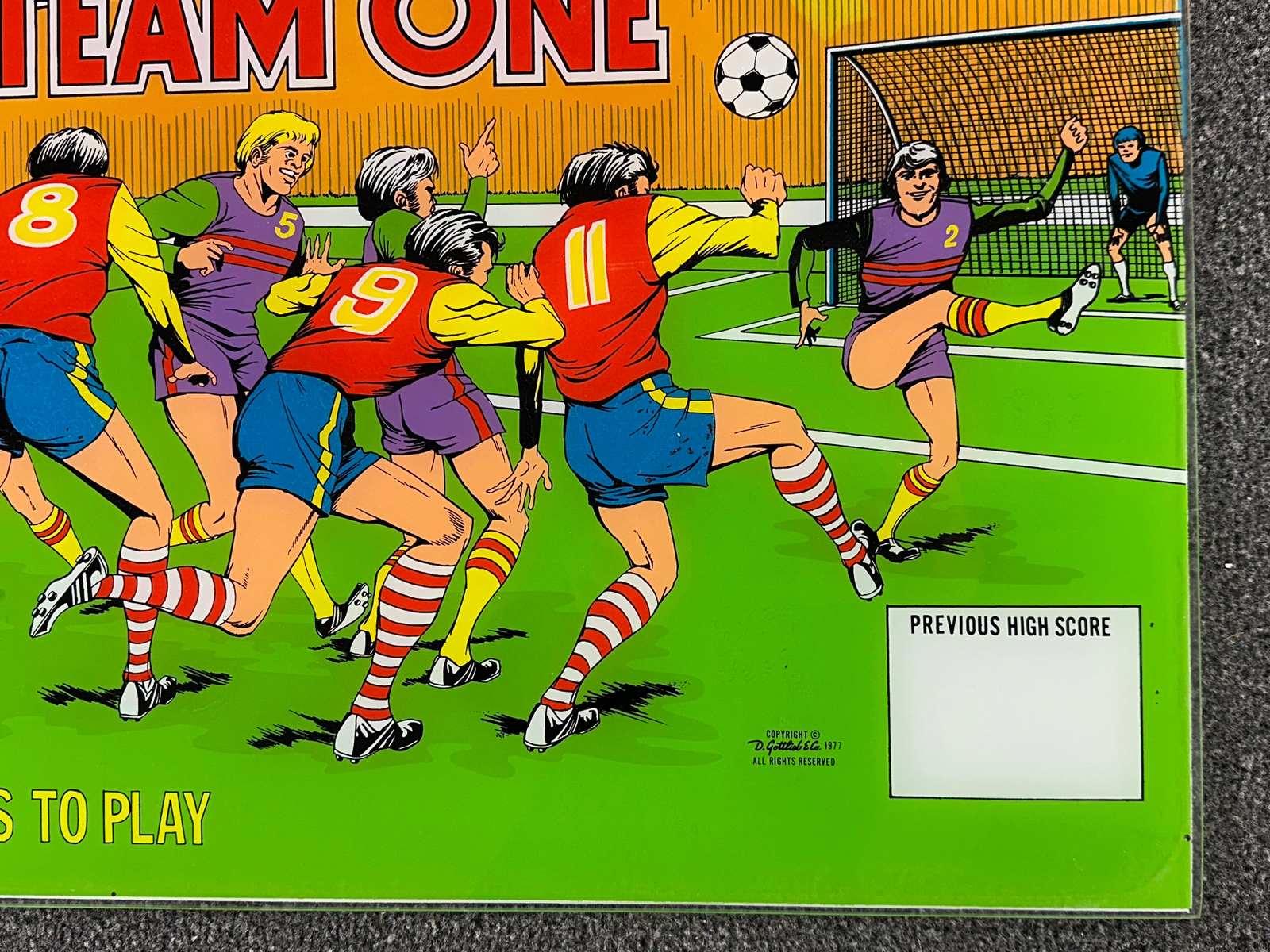 Gottlieb Team One Pinball Machine Game Backglass ORIGINAL
