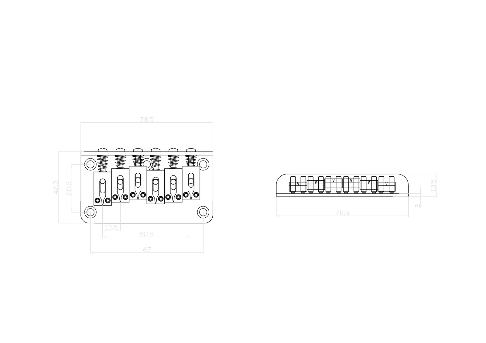 KD By AxLabs Hardtail Bridge - 5-Screw - Burnt Chrome