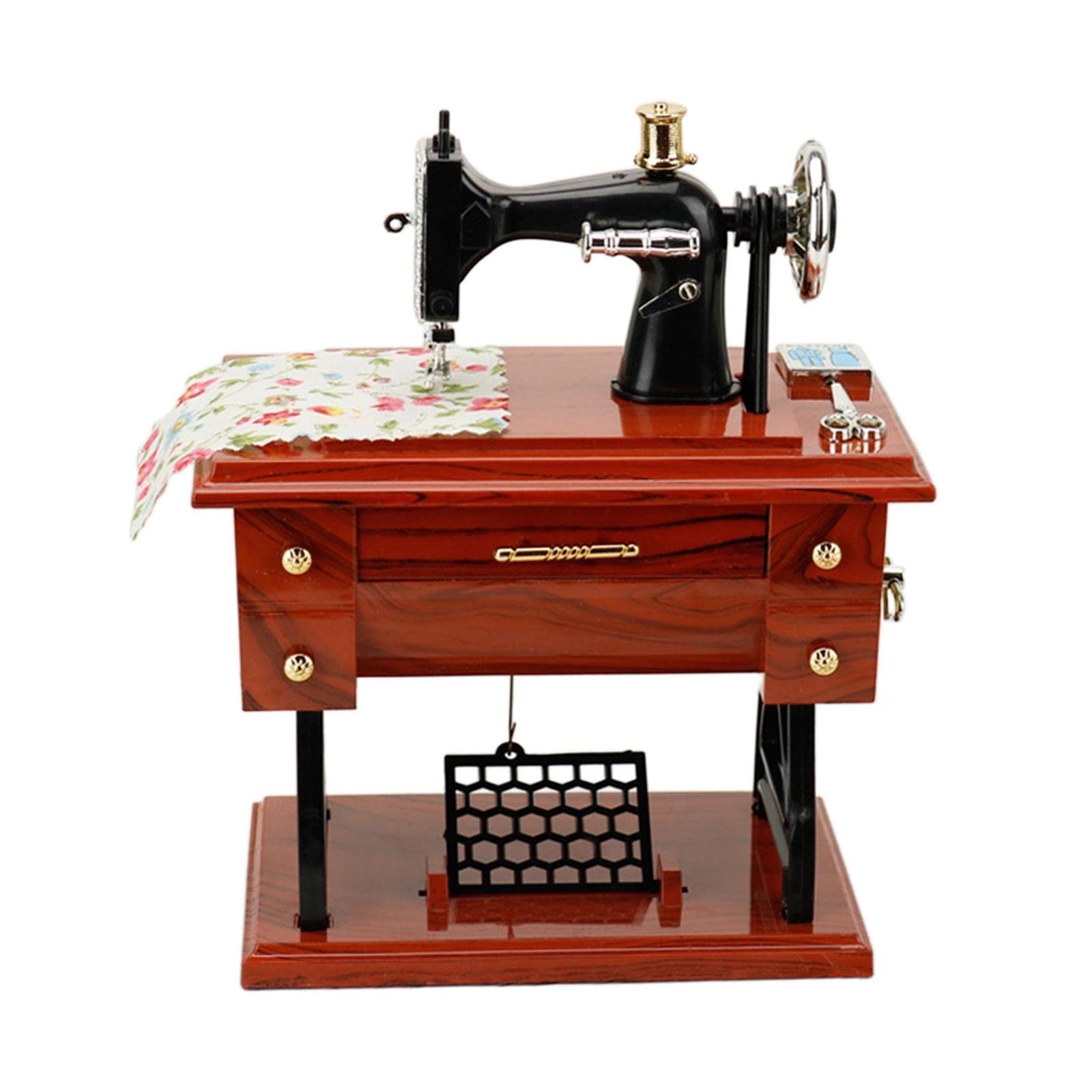 Creative Sewing Machine Music Box Mechanical Music Box Mini Decorative Table ...