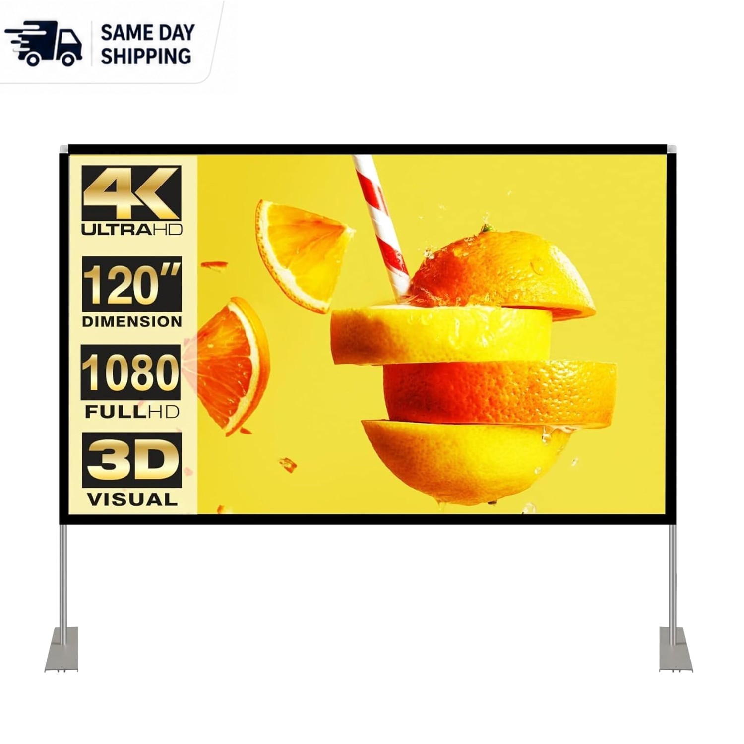 120 Inch Wrinkle-Free Projector Screen - Perfect for Home Theater and Events