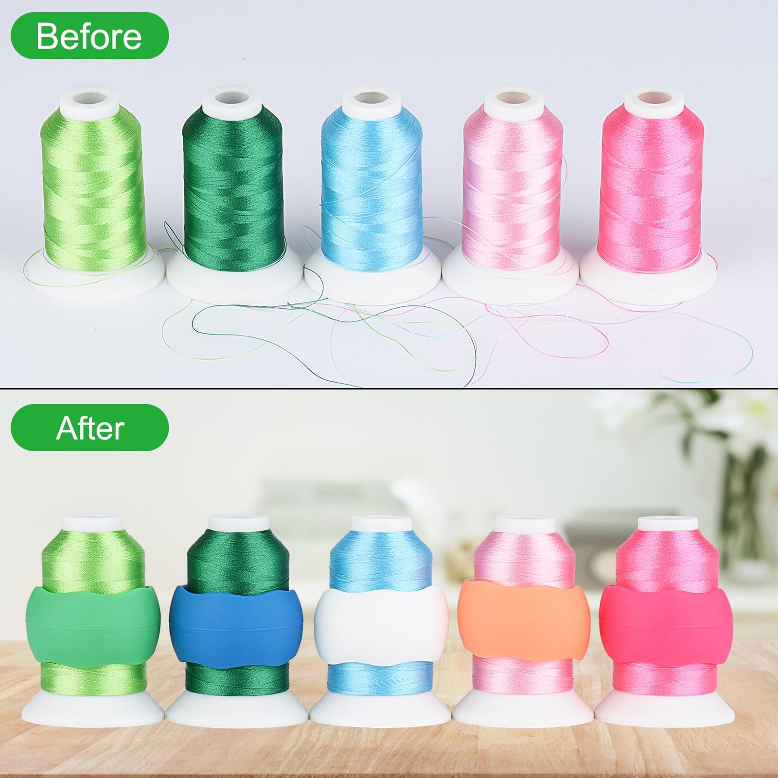 28 Assorted Colors Embroidery Machine Thread Kit 550Y Each Polyester Spools