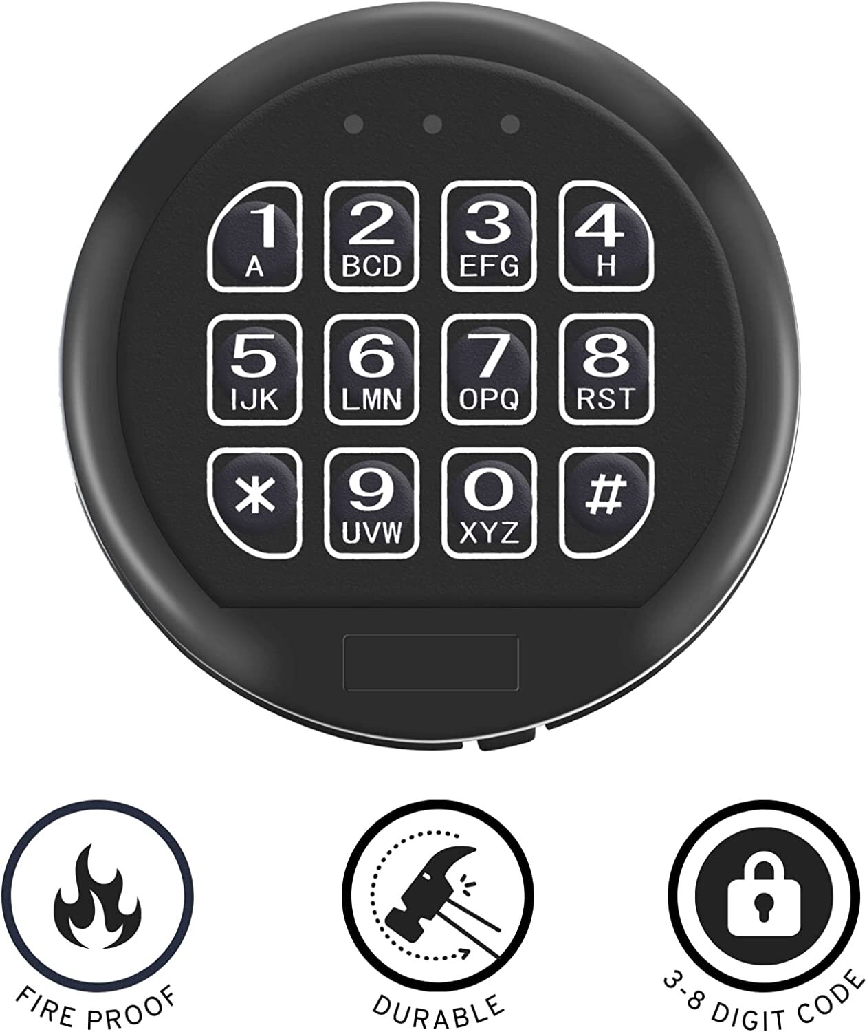 Gun Safe Lock Replacement Black Keypad with Solenoid Lock For Safe Box