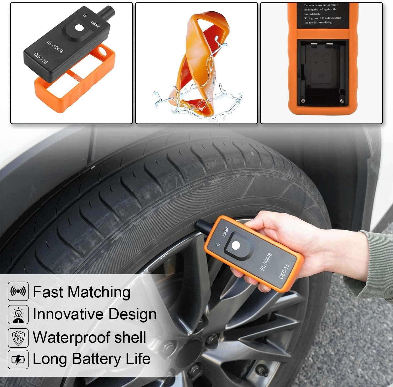 Universal TPMS Sensor Programming Tool - Fast 3-Step Activation for Cars
