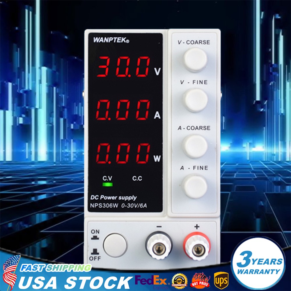 DC Power Supply Variable Adjustable Switching Regulated Power Supply 0-30V 0-6A