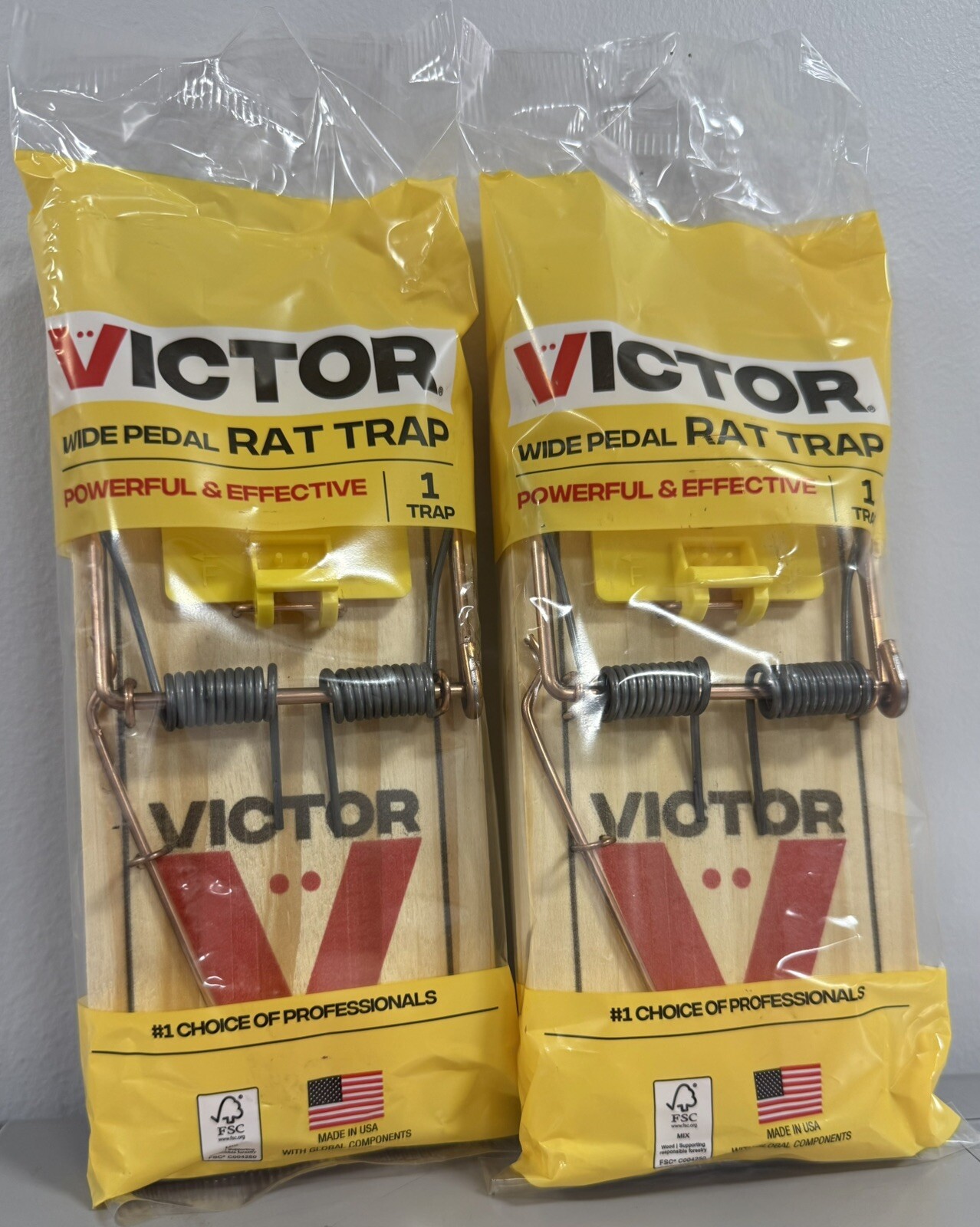 Lot Of 2 Victor Rat Trap Reusable Wood Snap 7" x 3.5" ~ New Sealed