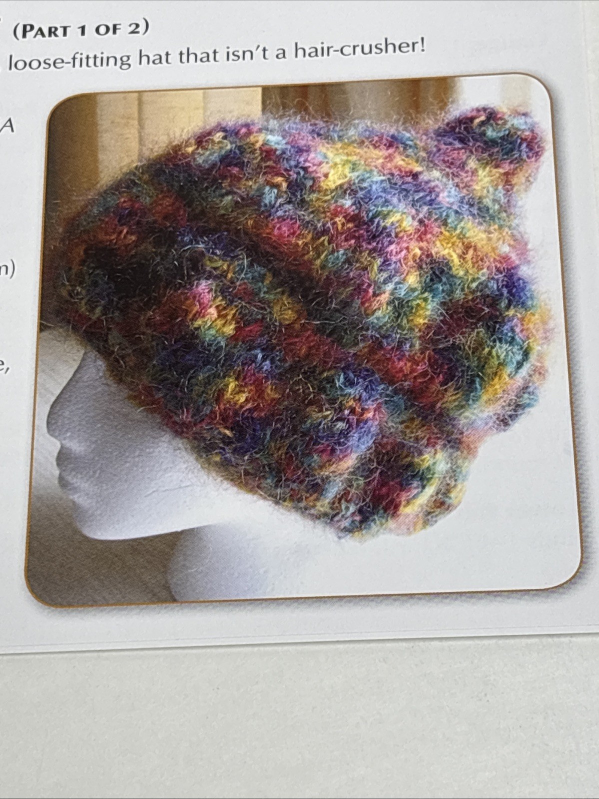 Double Bubble Hat Adult Size Knitting Pattern Cards Pages