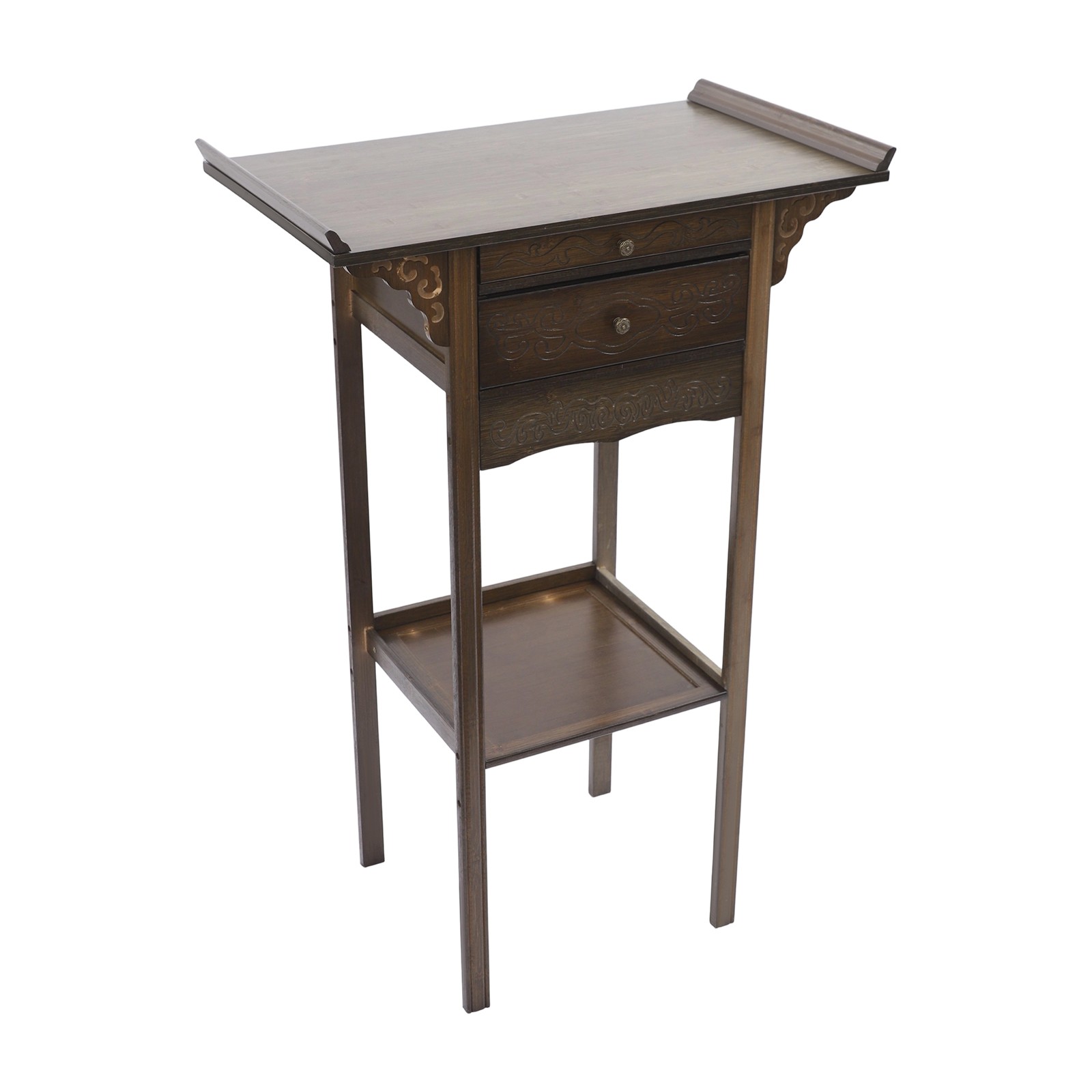 2 Tier Altar Table with Drawers, Altar Table with Storage, Meditation Table
