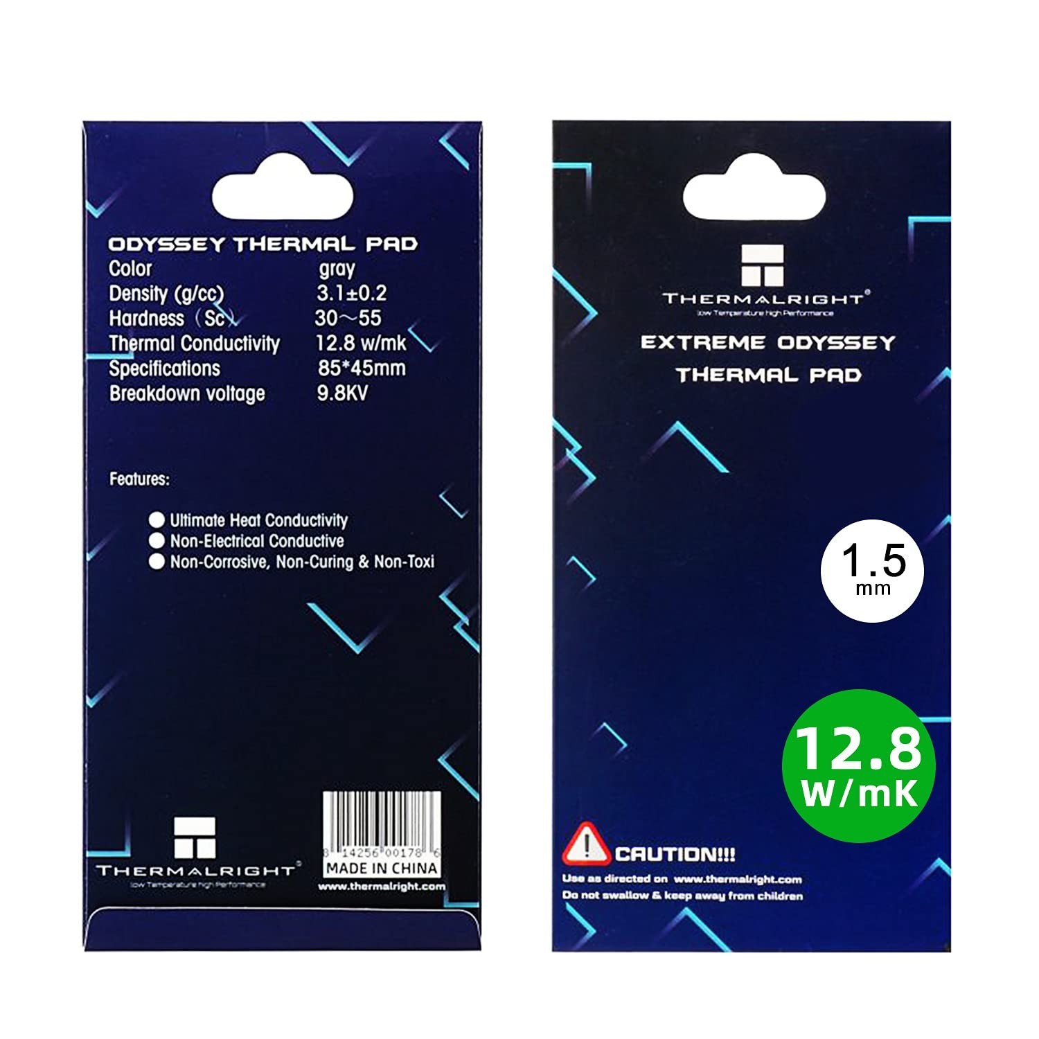 Thermalright Thermal Pad 1.5mm 12.8 W/mK, 85x45x1.5mm, Non Conductive Heat Re...