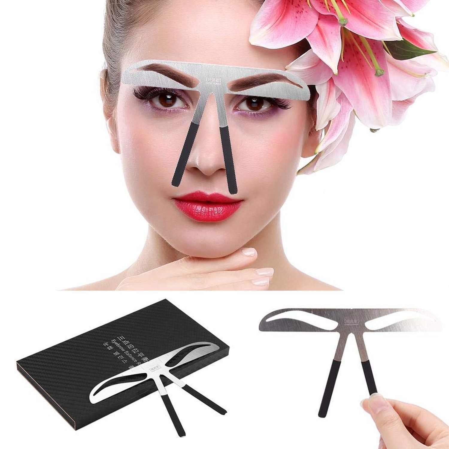 eyebrow ruler permanent measurement balance extension shaping stencil designe...
