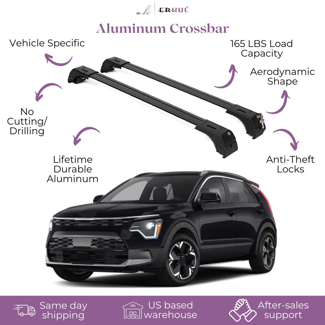 Fits Kia Niro 2023-2026 with Factory Rails 2PCS Roof Rack Cross Bars 165 LBS