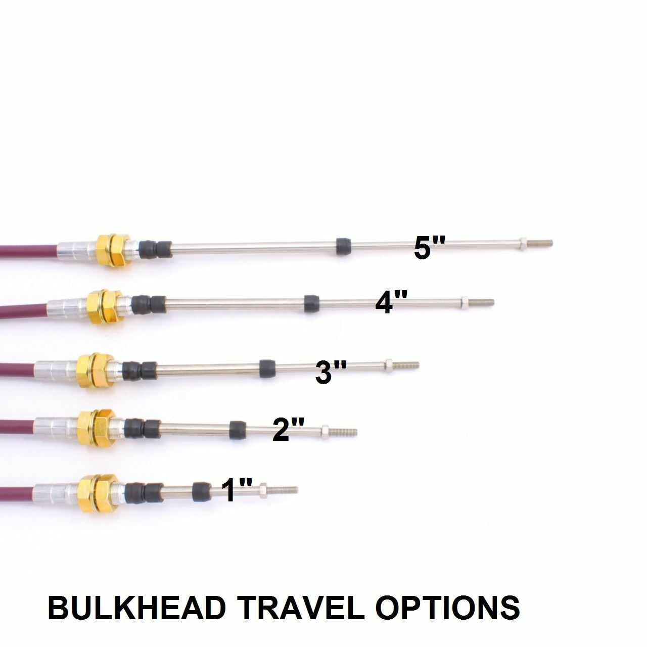 4 Series Push-Pull Cable, Bulkhead Hubs, M6 x 1.0 Rods, (Build to order)