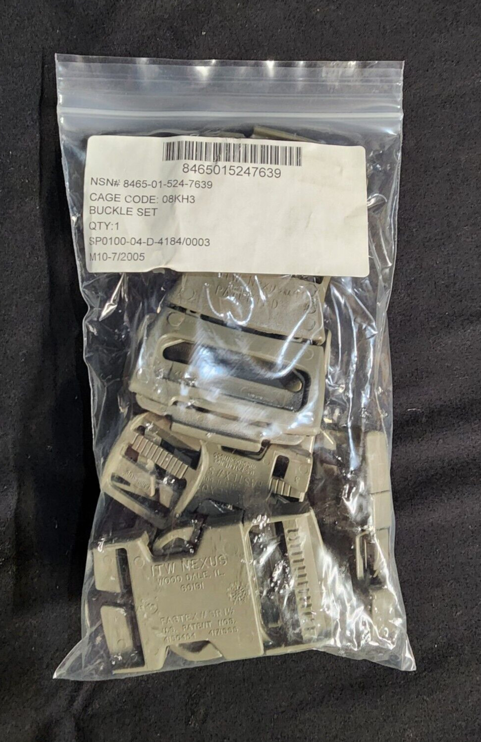 Military Issue 16 Pc. Buckle Repair Kit/ Set NSN 8465-01-524-7639