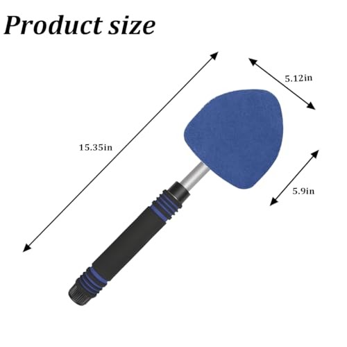 HZEL Car Windshield Cleaner Tool with Extendable Handle, Vehicle Triangle Blue
