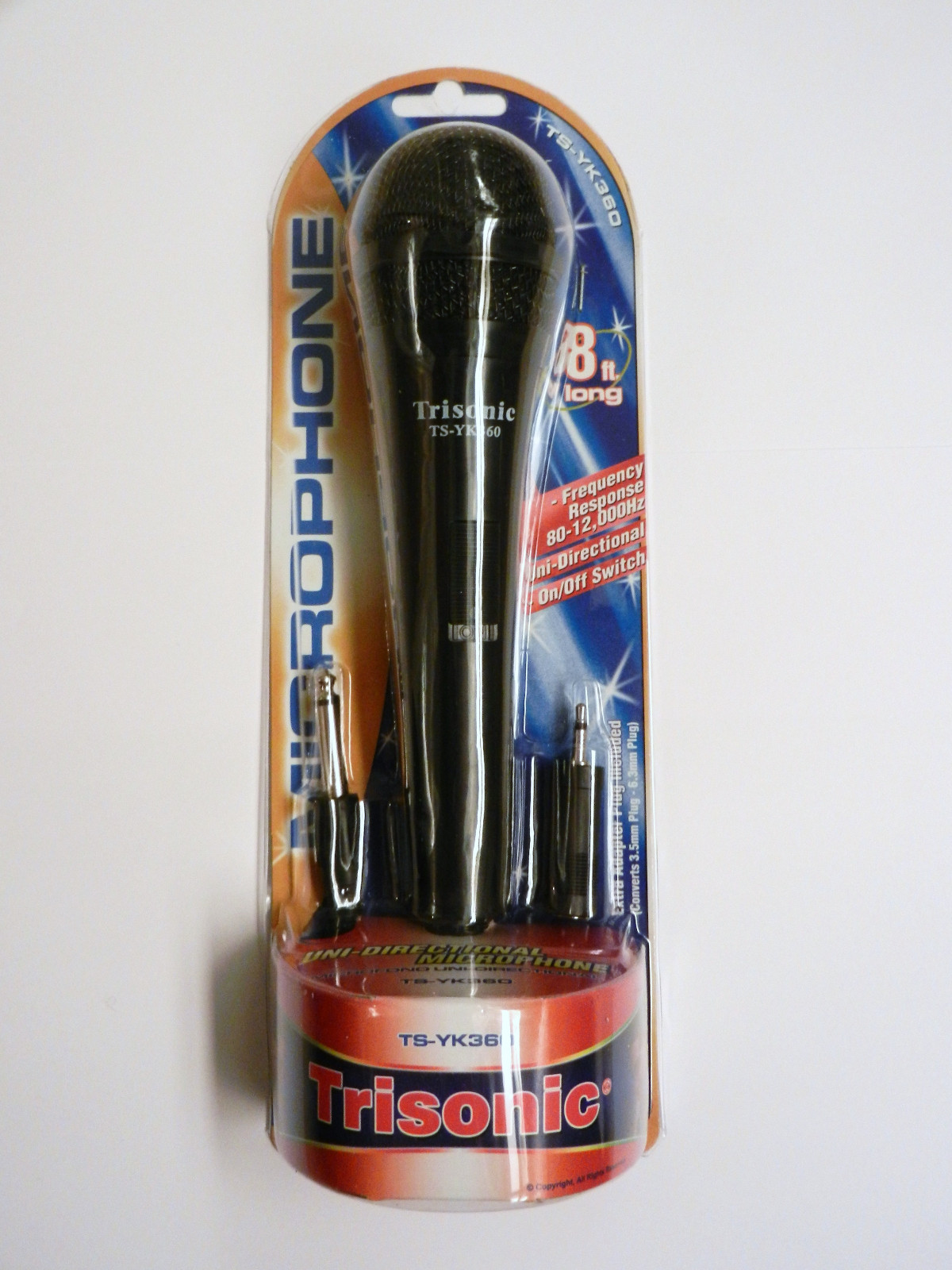 Dynamic MIC Microphone for Karaoke Systems with 8ft cord and 1/4"/6.3mm plug