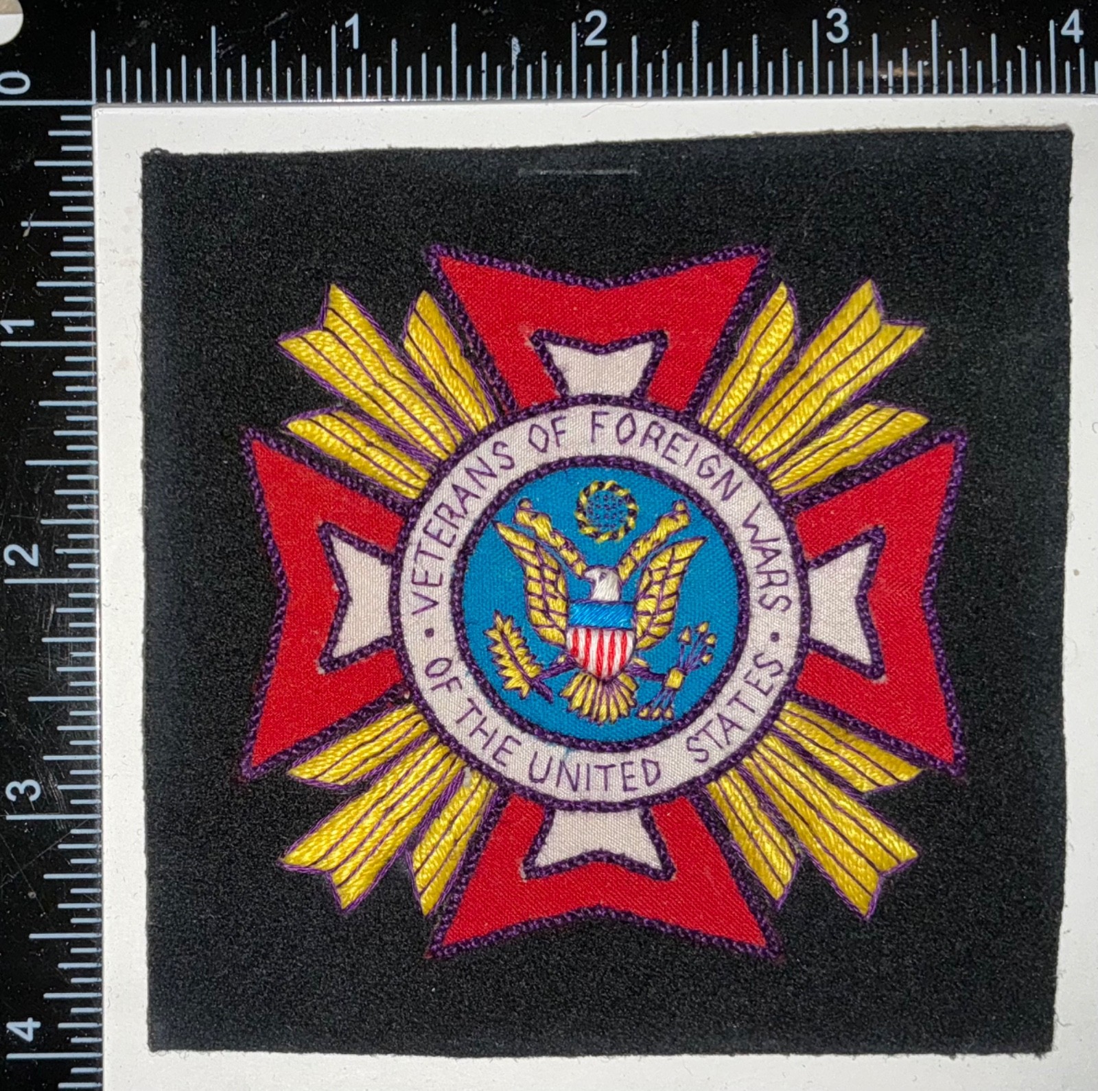 VINTAGE USA United States of America VFW Veterans of Foreign Wars Wool Patch
