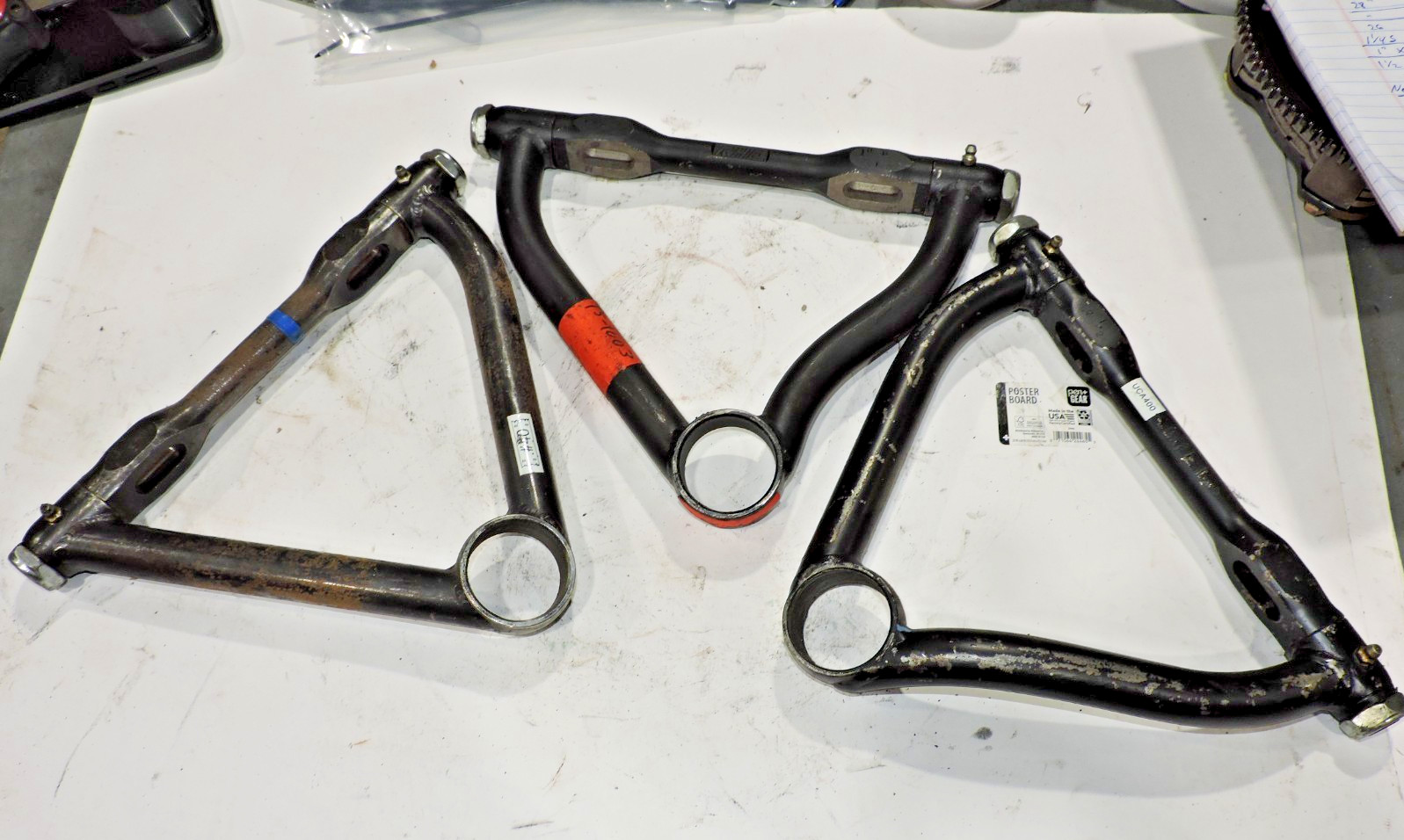 (3) DEI slotted Upper control arms 7 1/2" /7 1/2" / 7 5/8"  6" BC NASCAR