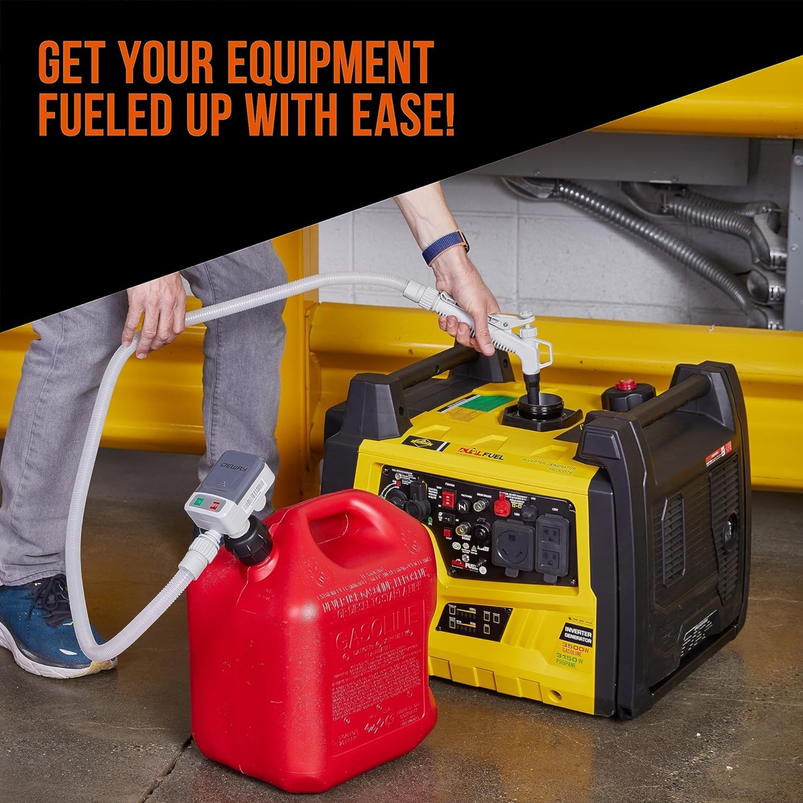 Deway Automatic Fuel Transfer Pump with Nozzle for Quick Flow Control & Stop