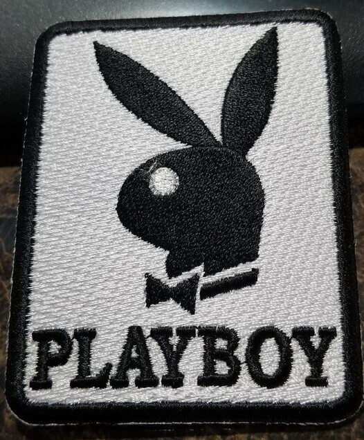New Design Embroidered Playboy Bunny Patch approx 2.75x3.5"