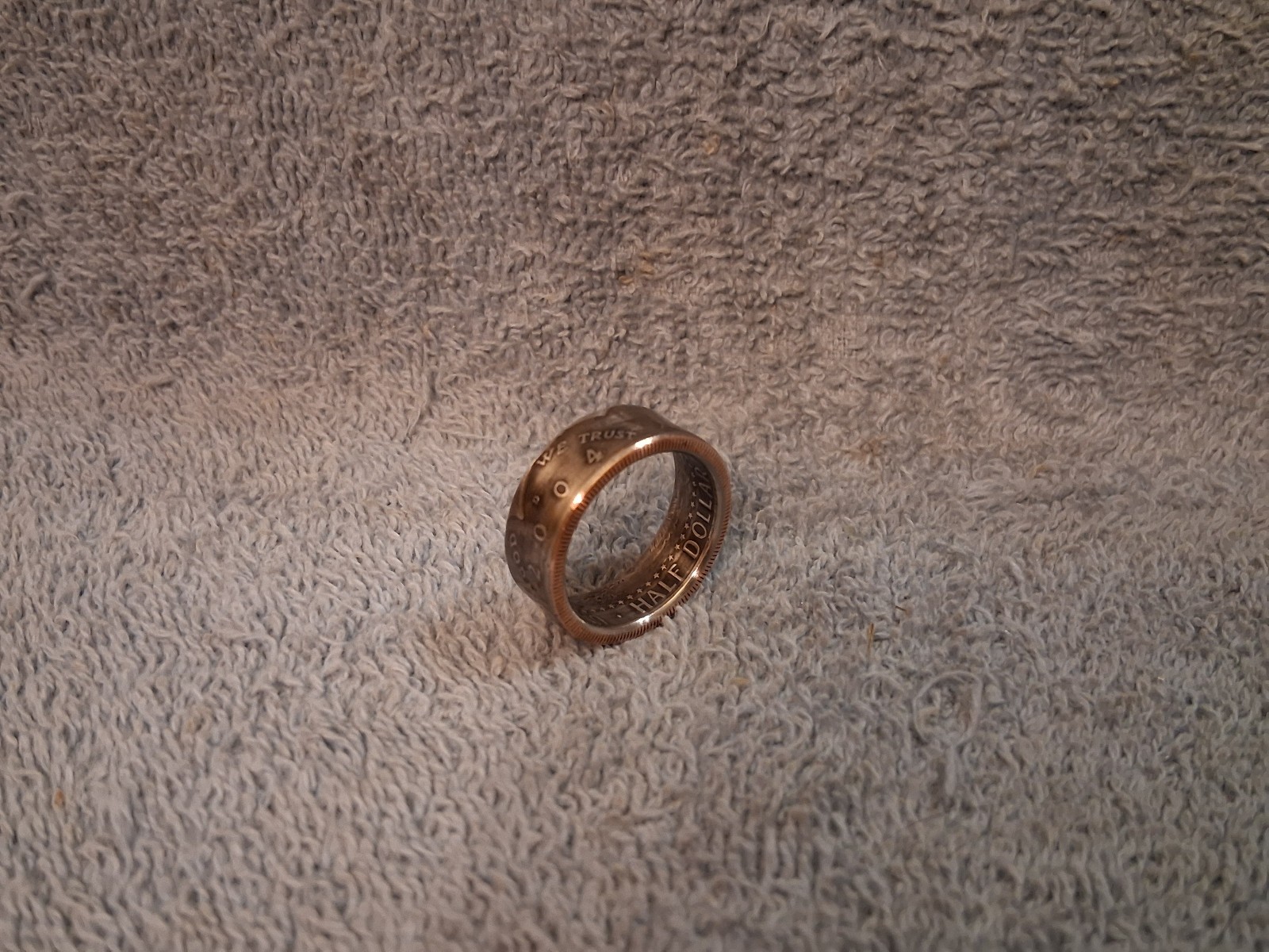 2004 Kennedy Half Dollars  size 10-1/2   coin ring  handmade mixed metals (A)