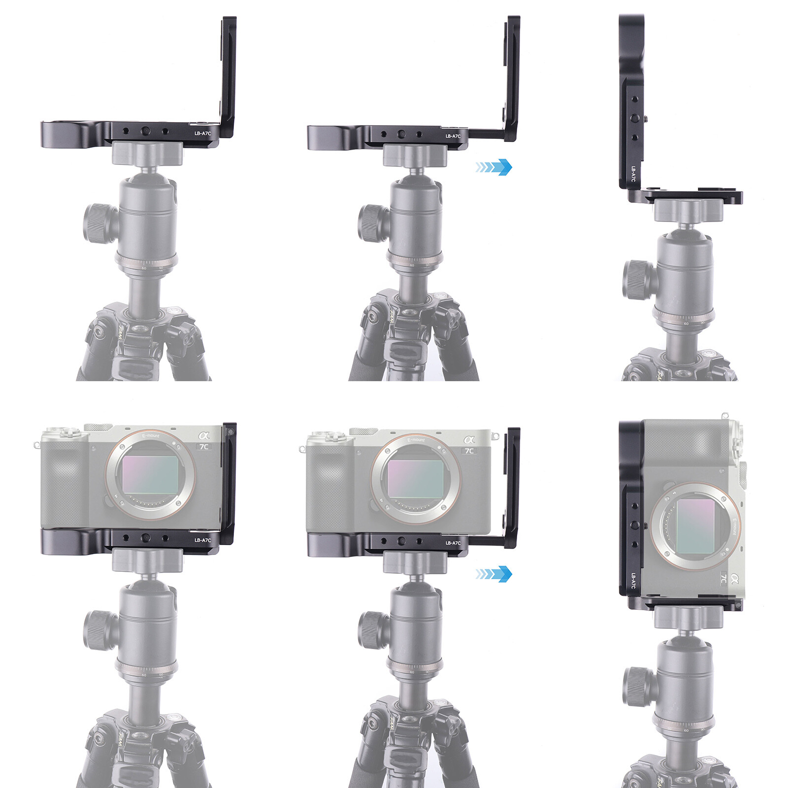 Extendable Vertical Quick Release Plate L Bracket Grip for Sony Alpha a7C