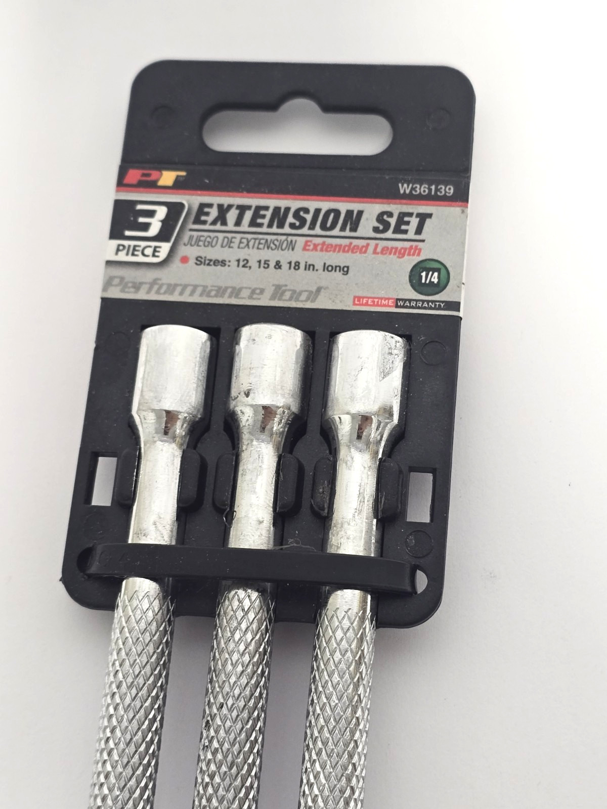 PERFORMANCE TOOL W36139 1/4" DRIVE ESTRA EXTENSION SET (12, 15 & 18")