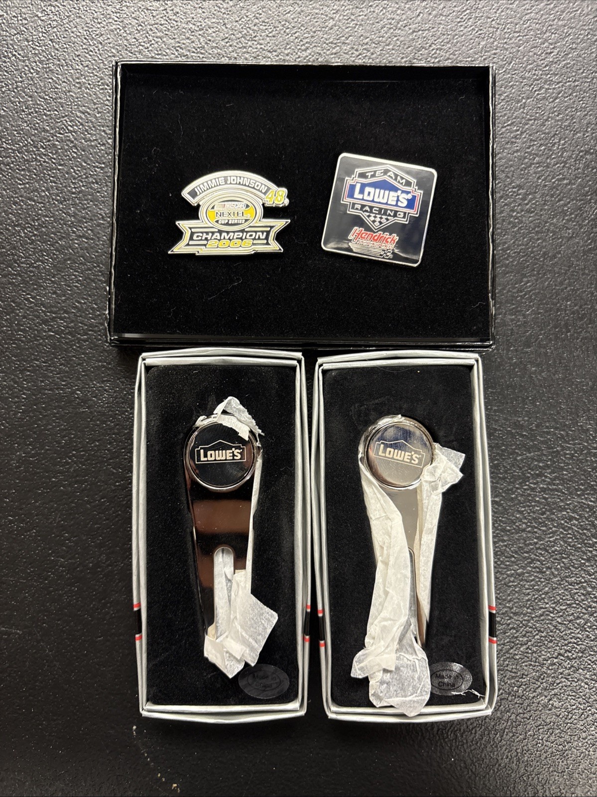 (2) Lowes Golf Divot Tools And Racing Jimmie Johnson Pins NIB