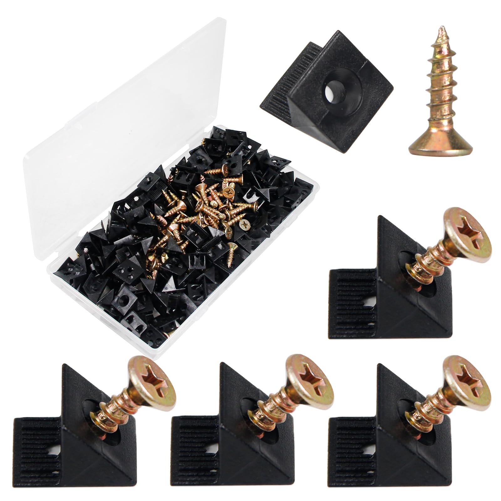 120 PCS Drawer Bottom Support Brackets Plastic Angle Fixing Mending Wedge