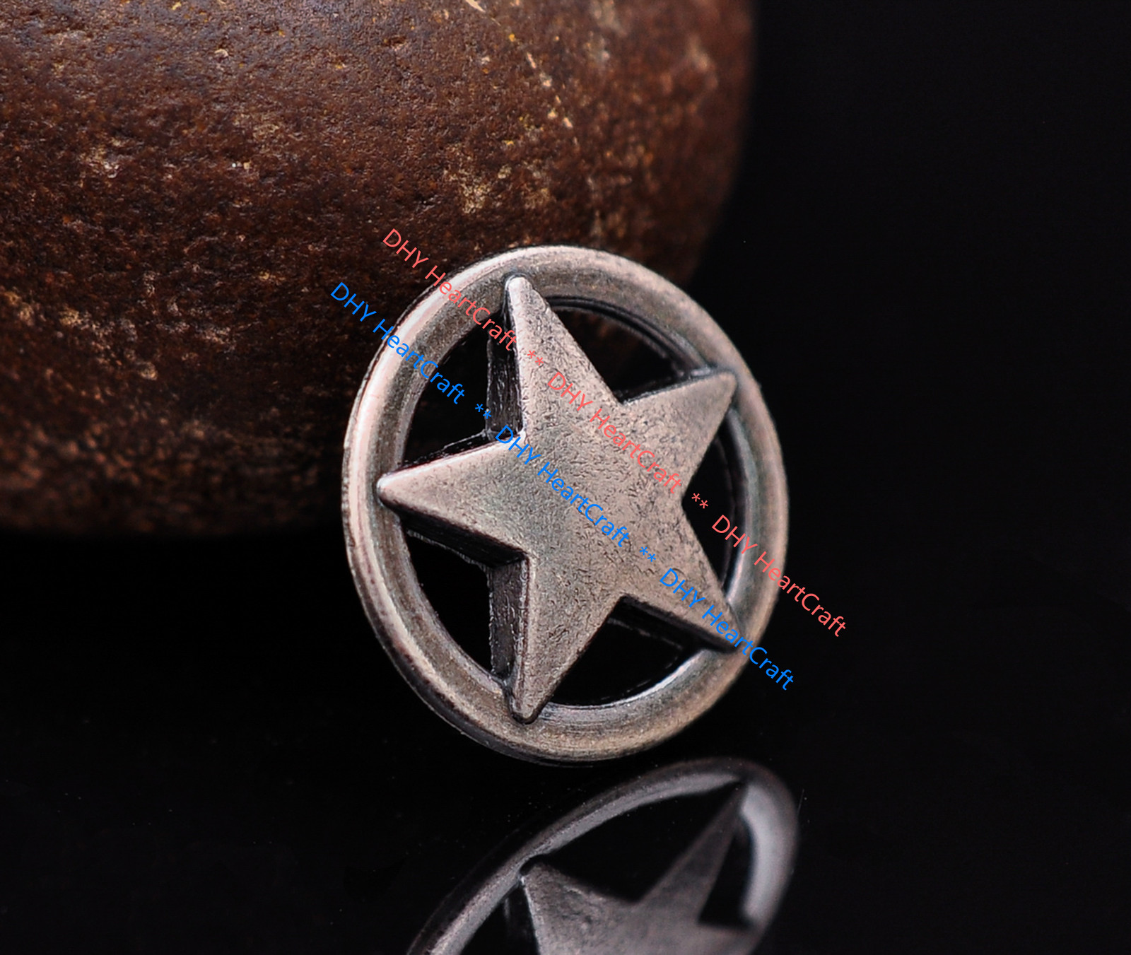 30x Western Round Texas Star Fast Rivet Studs Belt Bag Leathercraft Concho 17mm