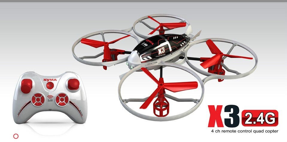 9" Syma X3 2.4G 4CH Channel RC Helicopter w/ Gyro Red Quad Heli Copter PRO Radio